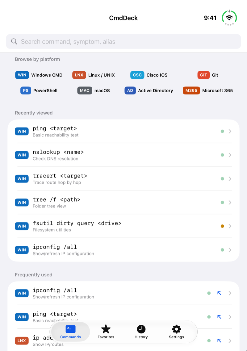 CmdDeck open on the inner screen of iPhone Duo