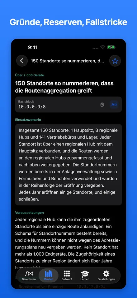 Gründe, Reserven, Fallstricke