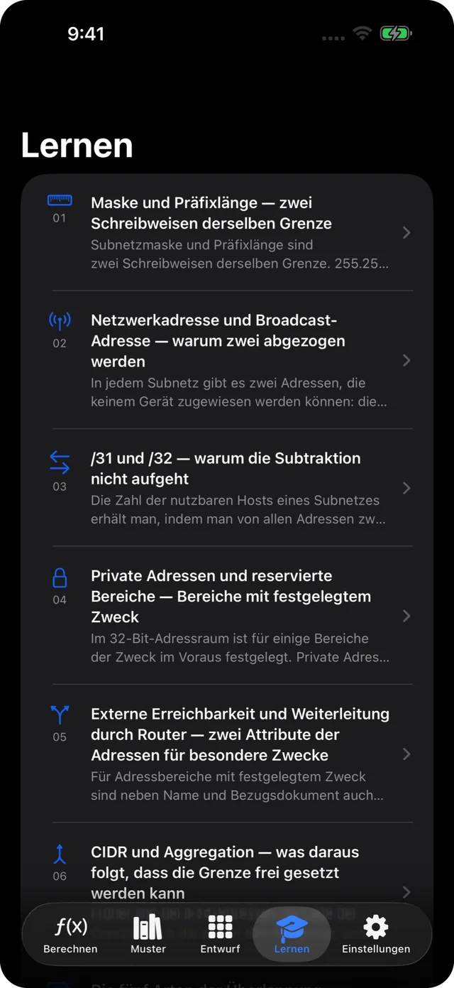 Liste der 11 Lernthemen mit Titeln und Zusammenfassungen