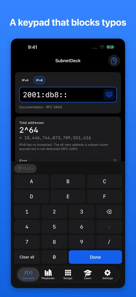 A keypad that blocks typos