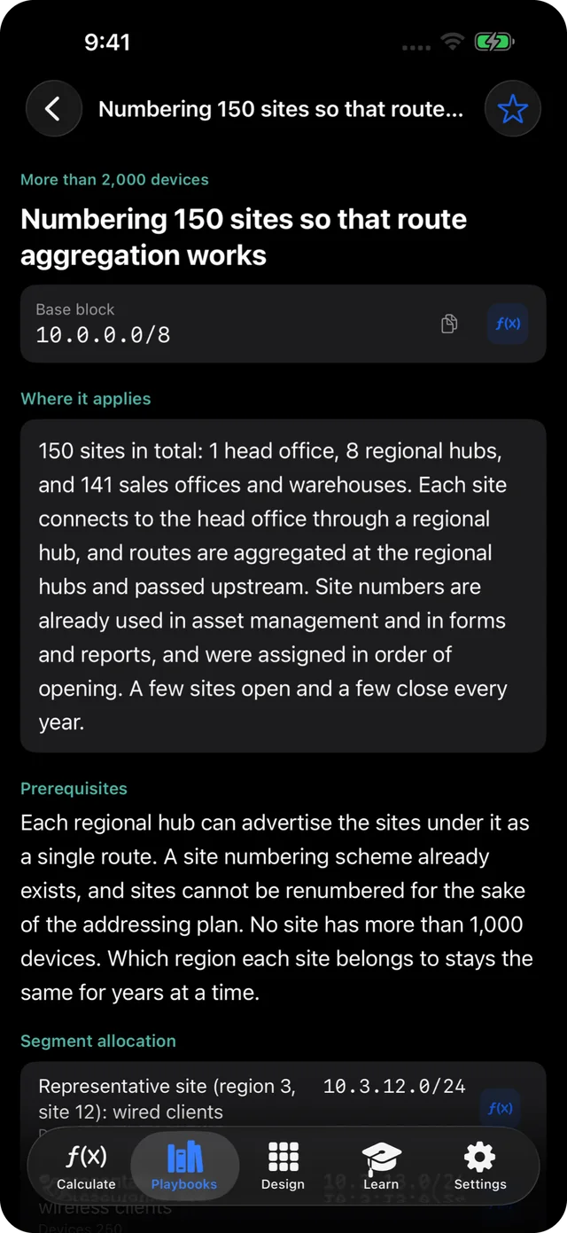 The free playbook on numbering 150 sites so that route aggregation works