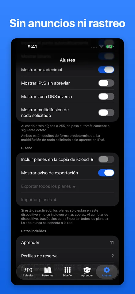 Sin anuncios ni rastreo