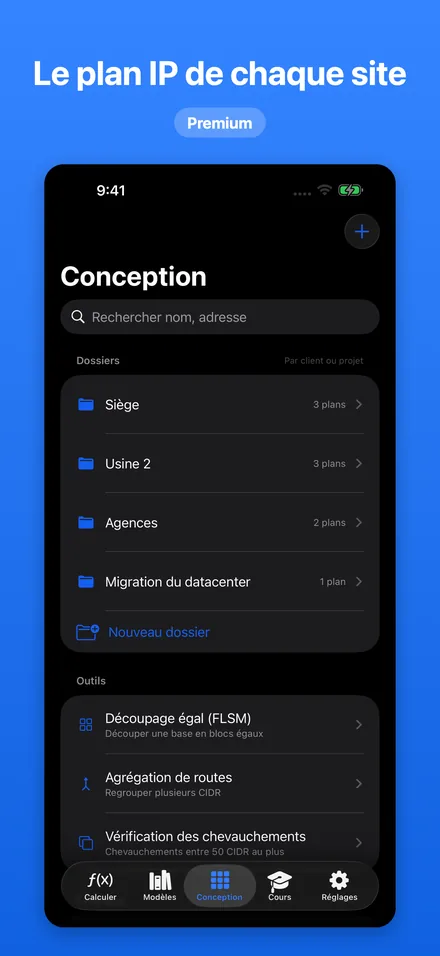 Le plan IP de chaque site