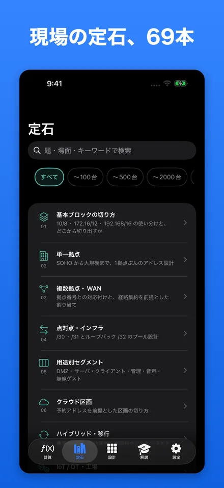 現場の定石、69本