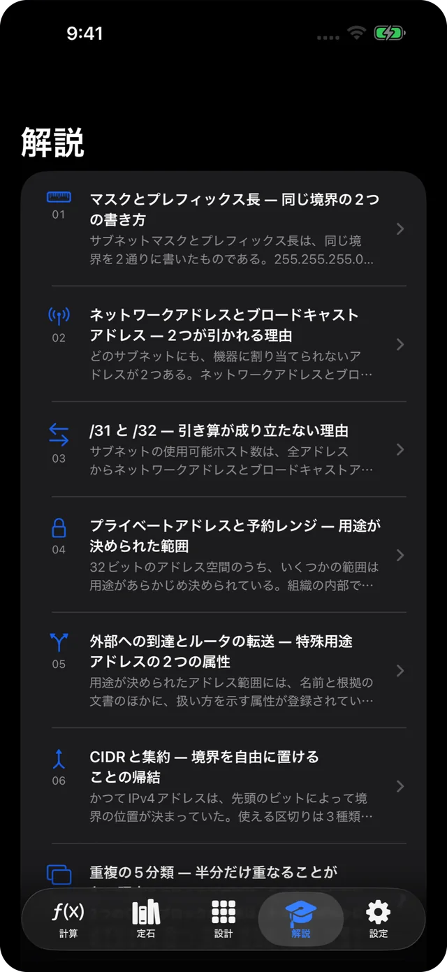解説の一覧。11本の題と要点
