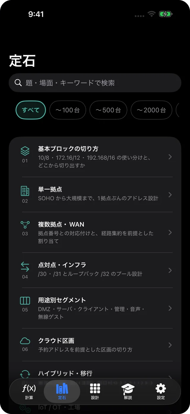 定石の一覧。9つの分野