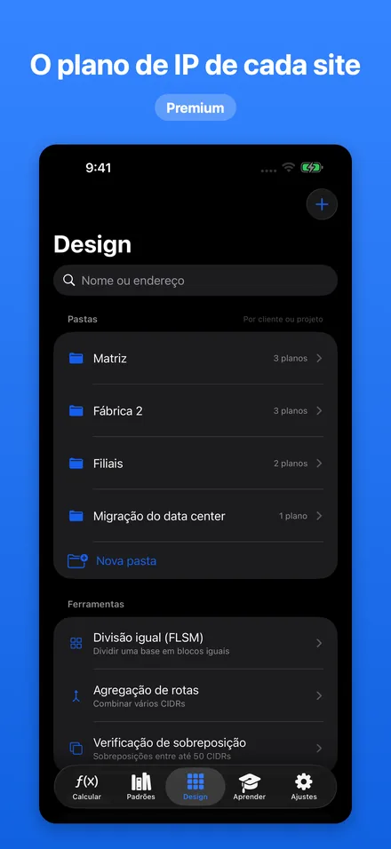 O plano de IP de cada site